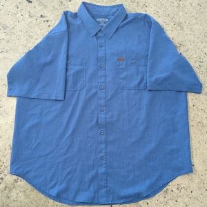 Orvis Men's Short Sleeve Button-Down Shirt - Blue